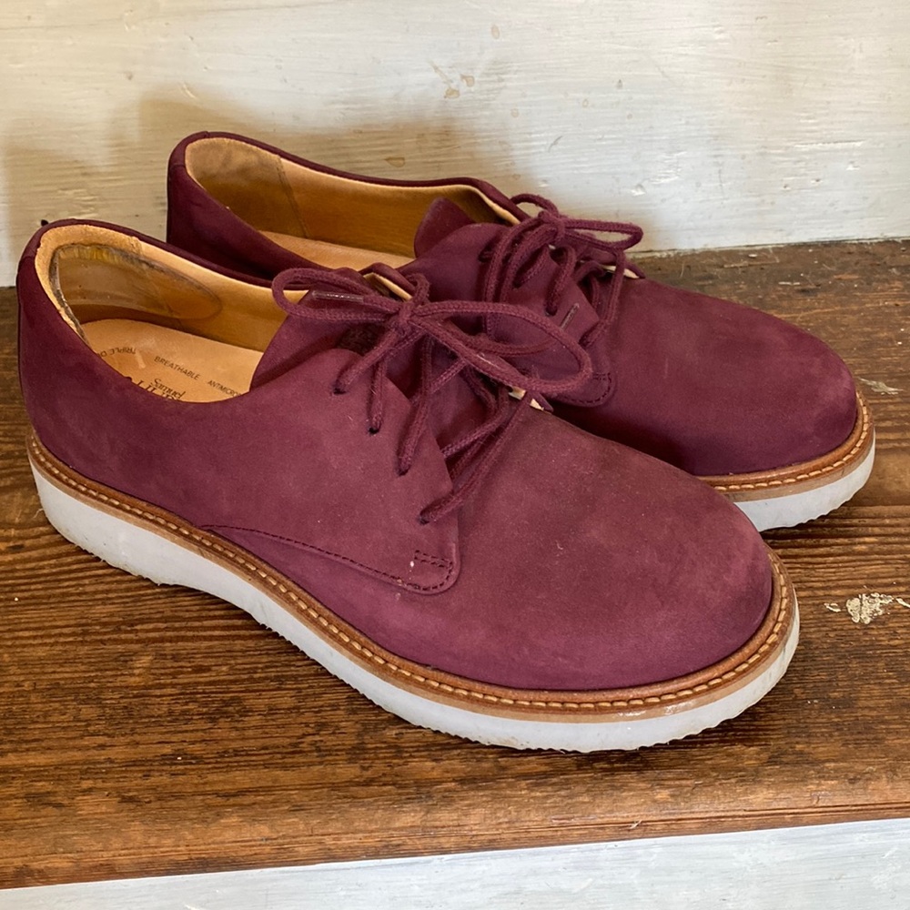Samuel Hubbard Plum Oxfords in Nubuck Leather size 6.5/7